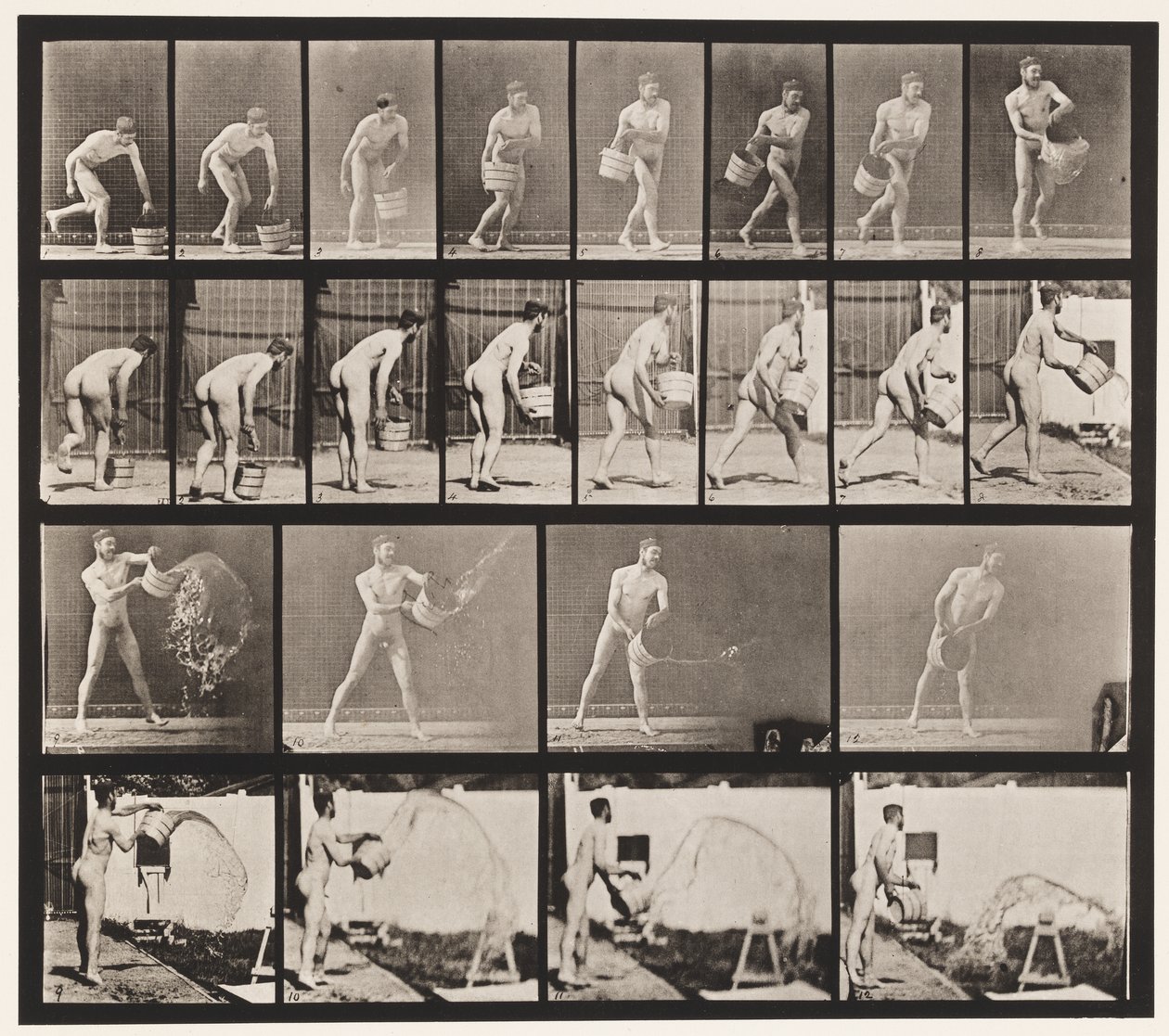 Levy 400. Vesiämpäri tyhjennys, 1872-1885 tekijältä Eadweard Muybridge