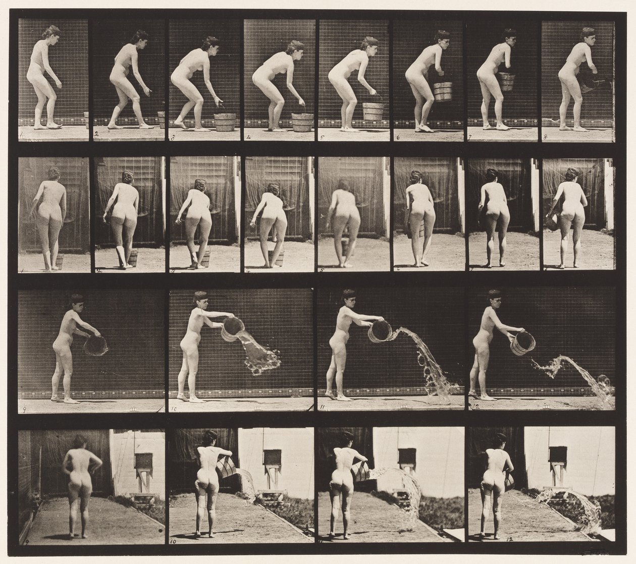 Levy 401. Vesiämpärin tyhjennys tekijältä Eadweard Muybridge