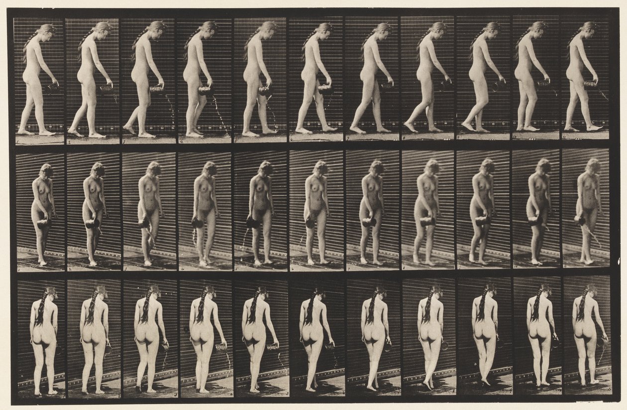 Lauta 42. Kävely, kaatamalla vettä kannusta tekijältä Eadweard Muybridge