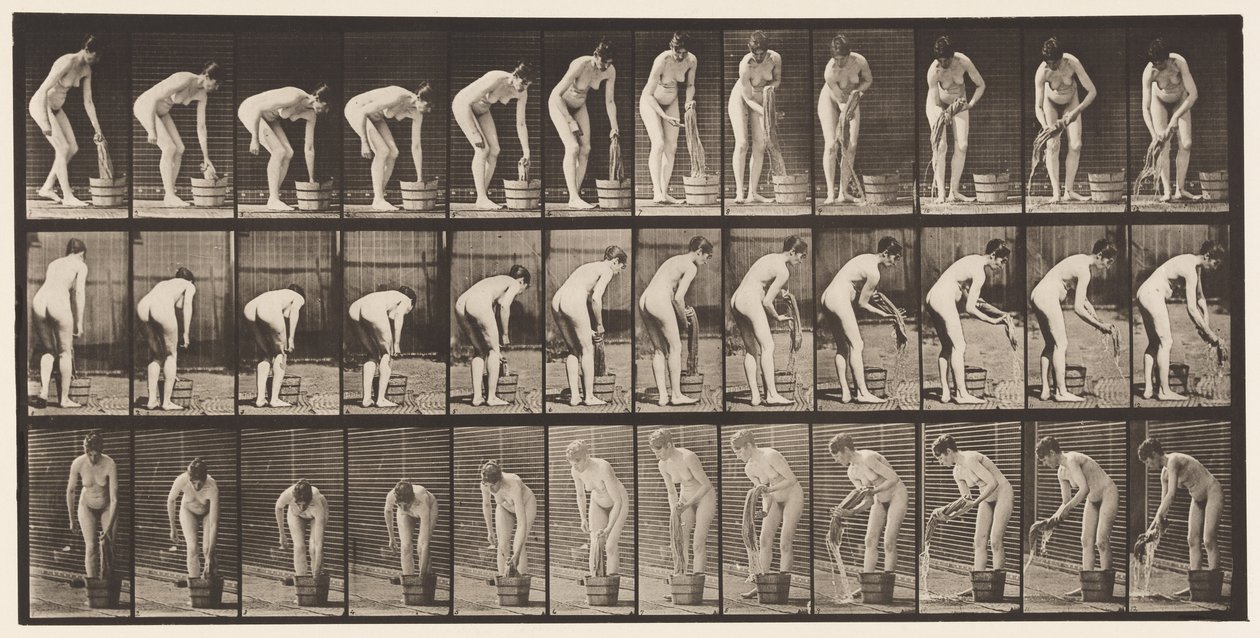 Lauta 433. Vaatteiden vääntäminen tekijältä Eadweard Muybridge