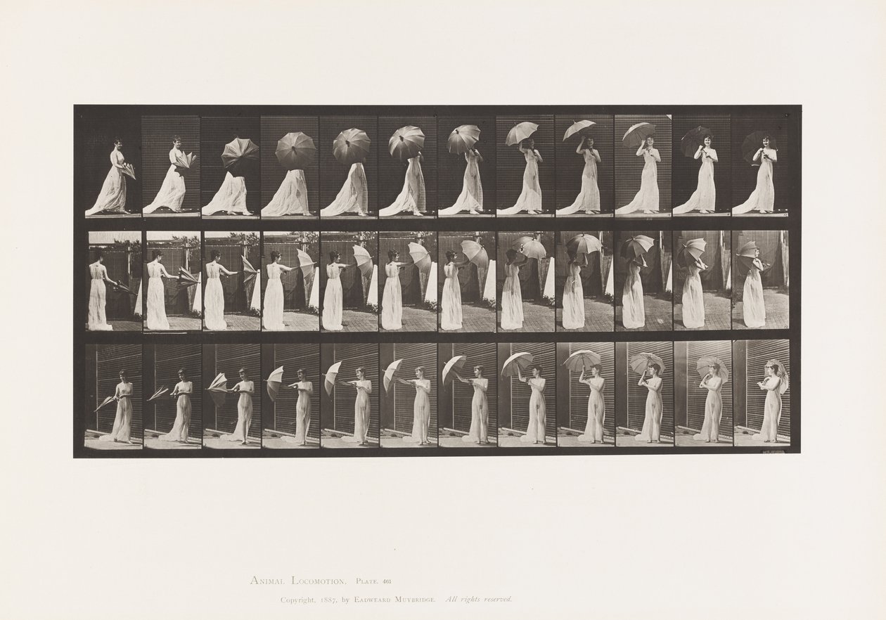 Levy 461. Aurinkovarjon avaaminen ja kääntyminen tekijältä Eadweard Muybridge