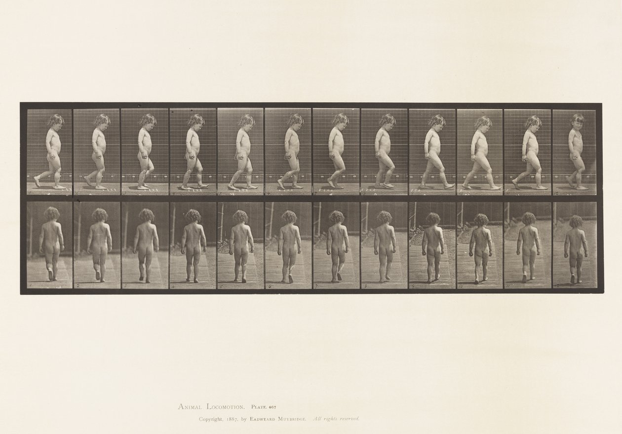 Levy 467. Lapsi, kävely, 1885 tekijältä Eadweard Muybridge