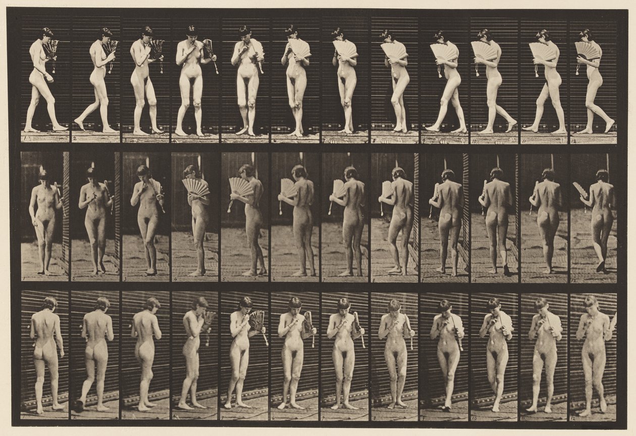 Levy 46. Kävely, tuulettimen flirttailu ja kääntyminen tekijältä Eadweard Muybridge