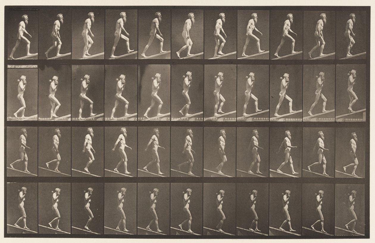 Levy 489. A, Ascending Incline;, 1872-1885 tekijältä Eadweard Muybridge