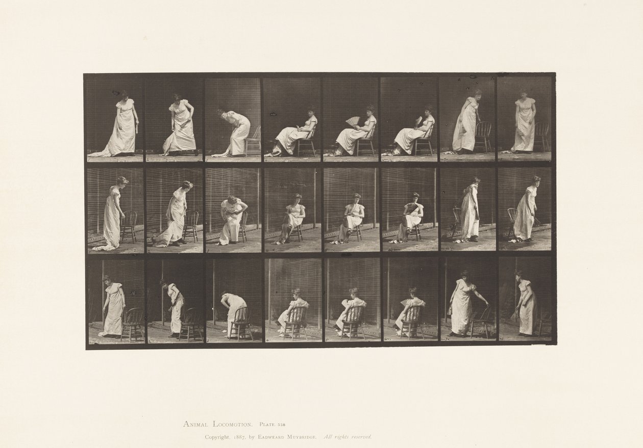 Levy 518. Istuminen, nousu jne., 1885 tekijältä Eadweard Muybridge