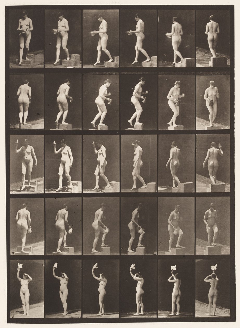 Levy 525. A, laskeva askelma; B, Ascending Step;, 1872-1885 tekijältä Eadweard Muybridge