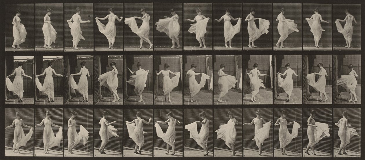 Kuvalevy numero 192. Tanssiminen (hieno) tekijältä Eadweard Muybridge