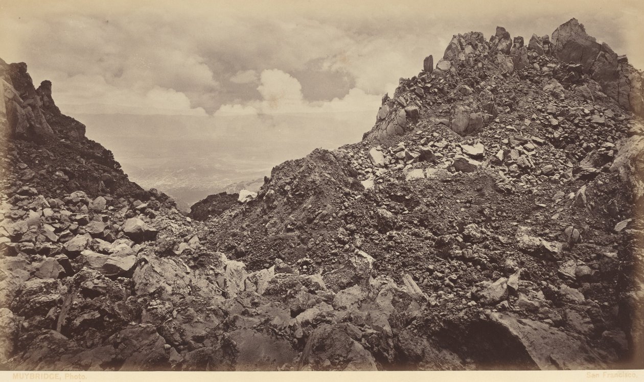 Quezaltenango tulivuoren kraatterista,1877 (kuva) tekijältä Eadweard Muybridge