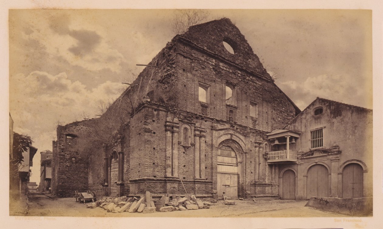 San Domingon kirkon rauniot, Panama tekijältä Eadweard Muybridge