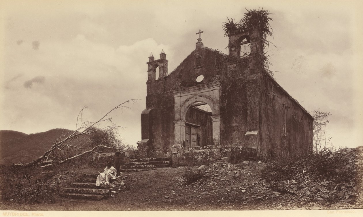 San Miguelin kirkon rauniot, Panama tekijältä Eadweard Muybridge