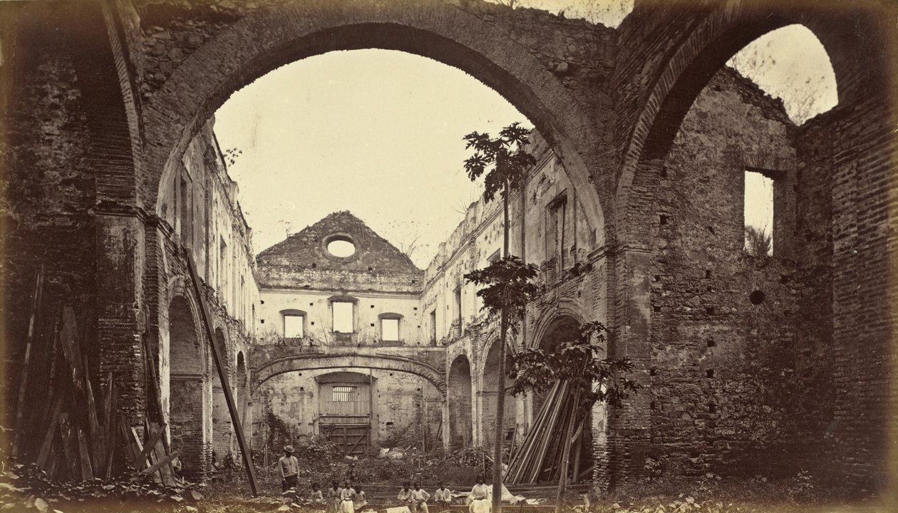 Santo Domingon kirkon rauniot Panamassa tekijältä Eadweard Muybridge