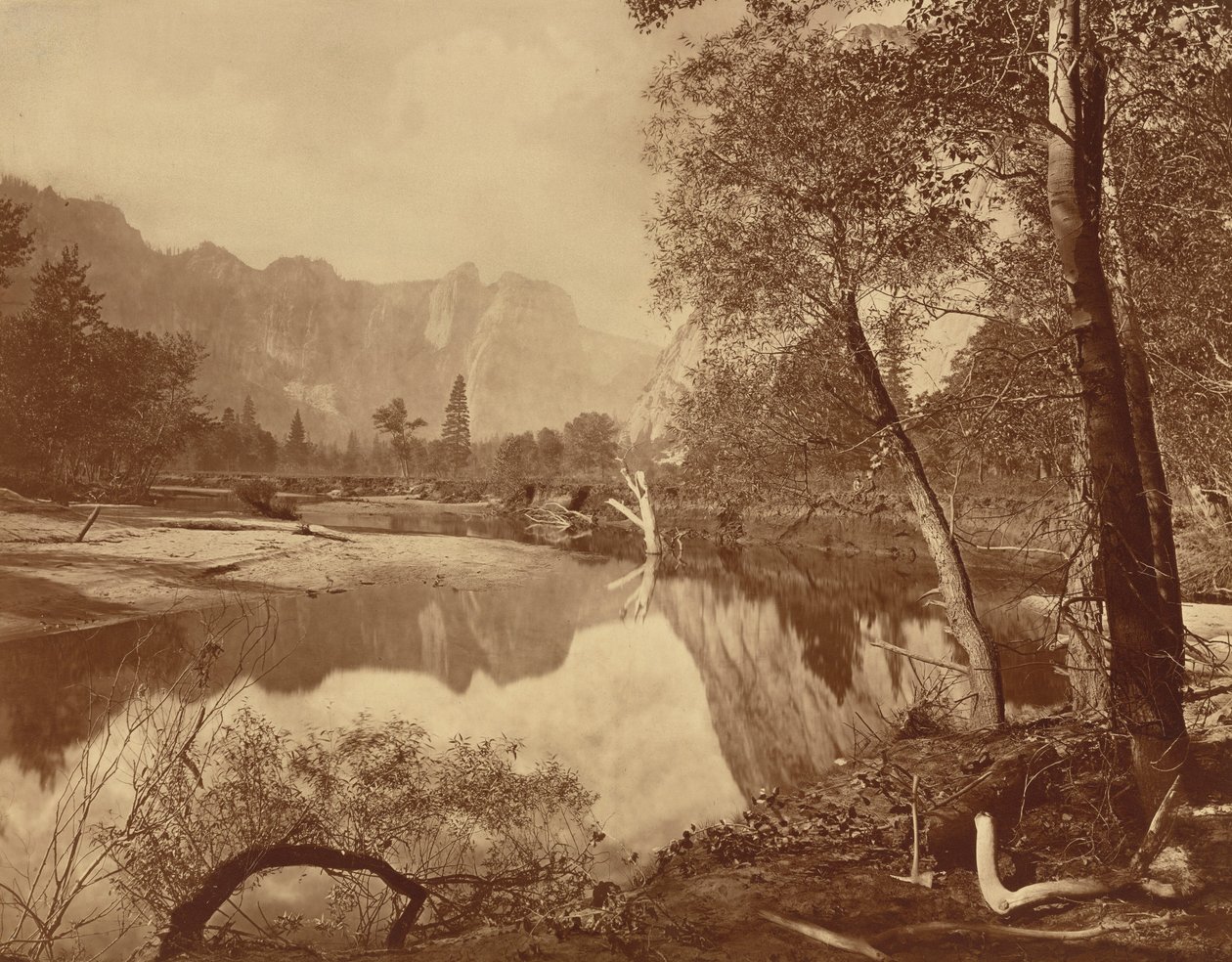 Yosemiten laakso Mosquito Campista nähtynä, nro 22 tekijältä Eadweard Muybridge
