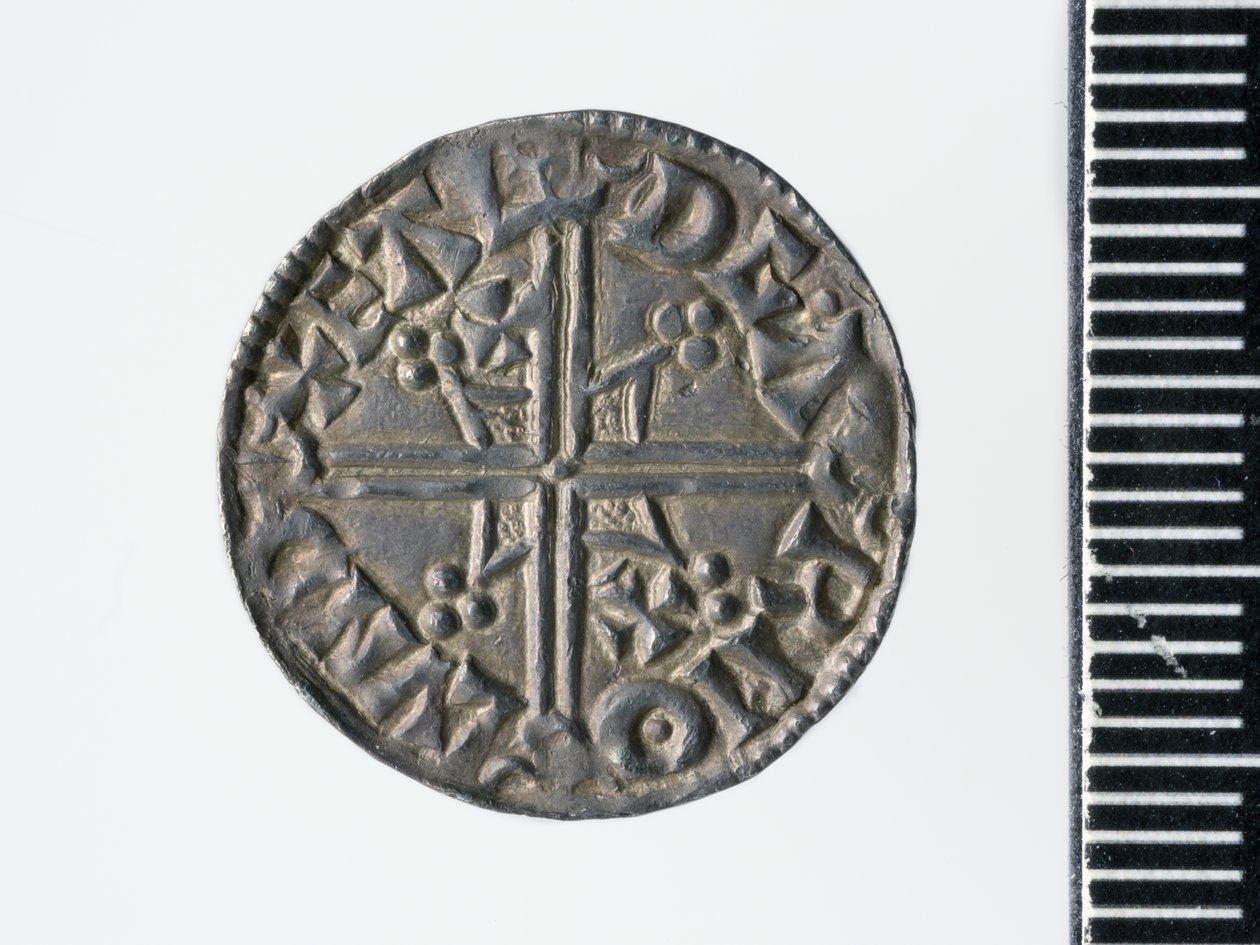 Penny of Æthelred II, Lontoon rahapaja, 978 (hopea) (3706818:n kääntöpuoli) tekijältä Ealdgar Ealdgar