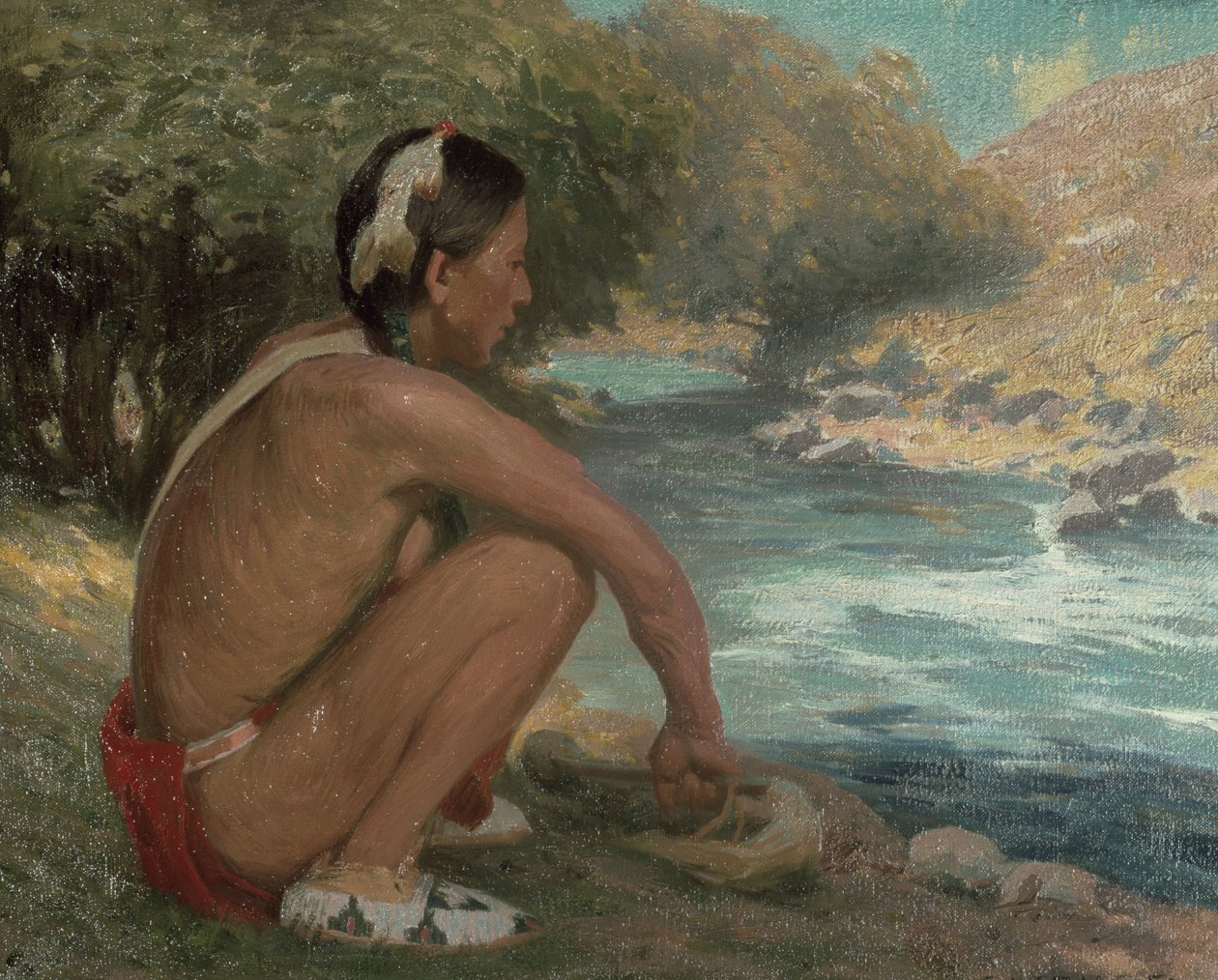 Vuoristovirta, noin 1914 tekijältä Eanger Irving Couse