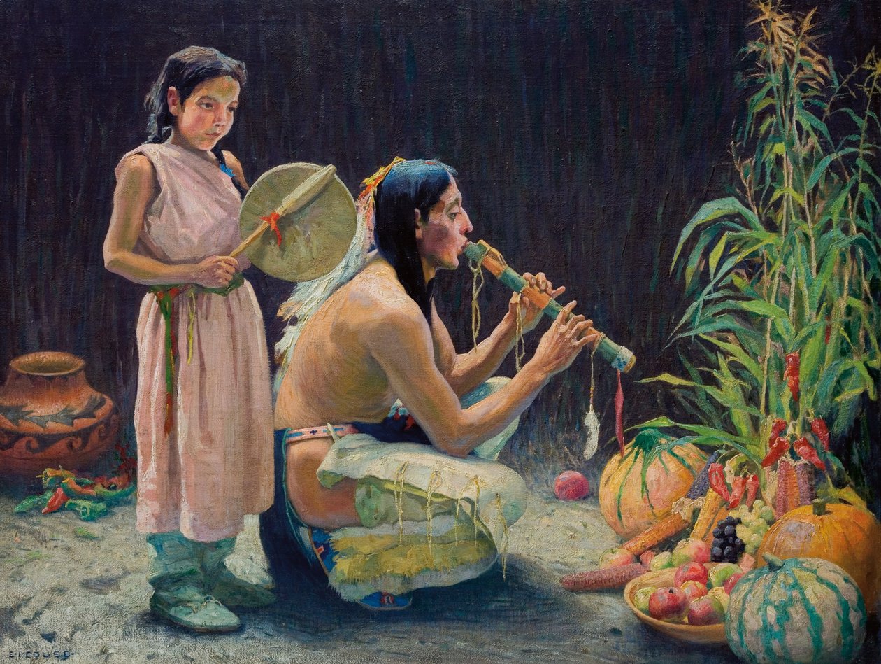 The Harvest Song, n. 1920 (öljy kankaalle) tekijältä Eanger Irving Couse