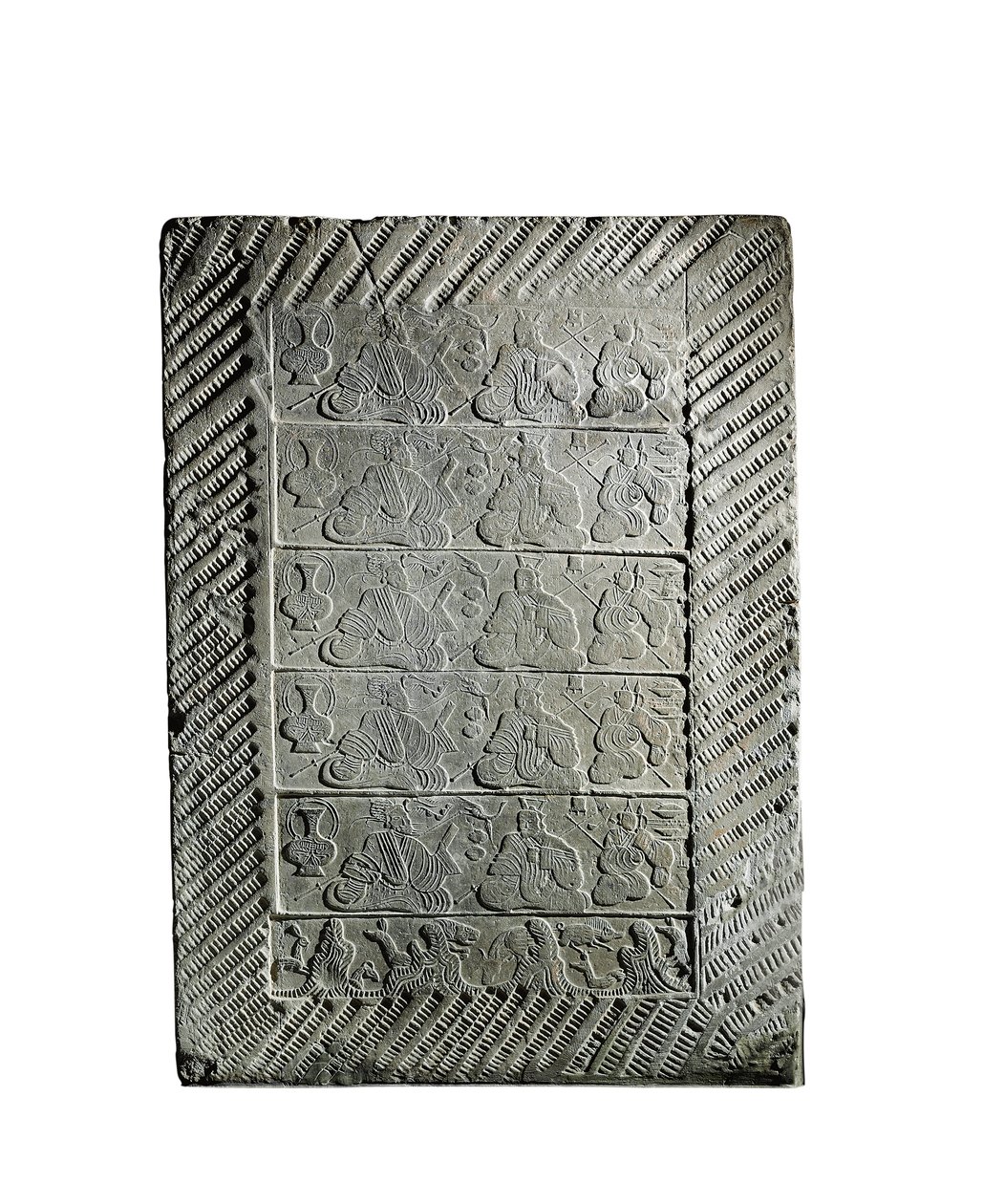 Pieni muotoiltu keramiikkalaatta (keraaminen) tekijältä Eastern Han Dynasty Chinese School