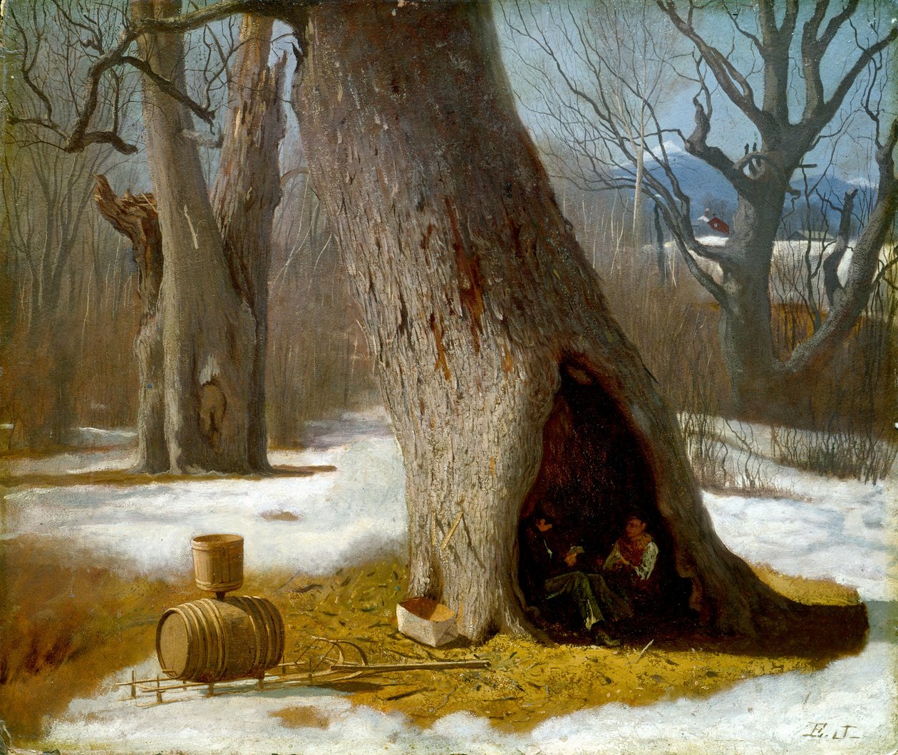 The Truants, n. 1870 (öljy akatemian taululle) tekijältä Eastman Johnson
