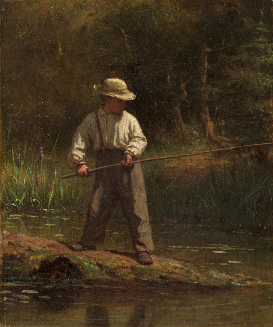 Poika kalastamassa, noin 1860 (öljy kankaalle) tekijältä Eastman Johnson