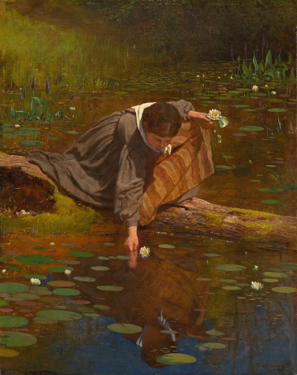 Liljojen kerääminen tekijältä Eastman Johnson