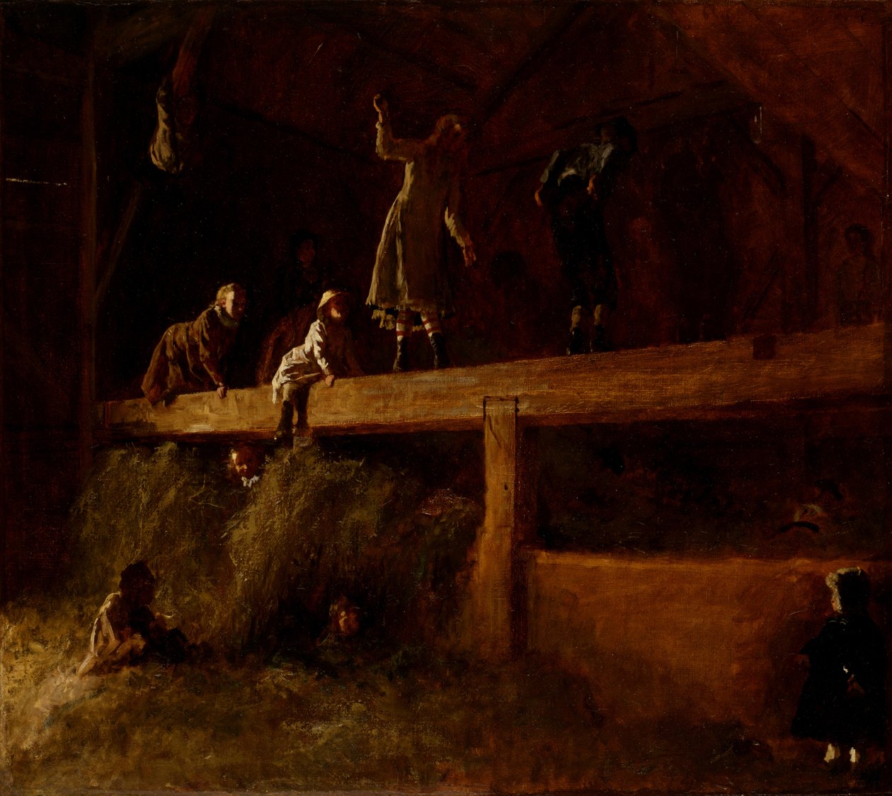 Hayloftissa, noin 1878 tekijältä Eastman Johnson