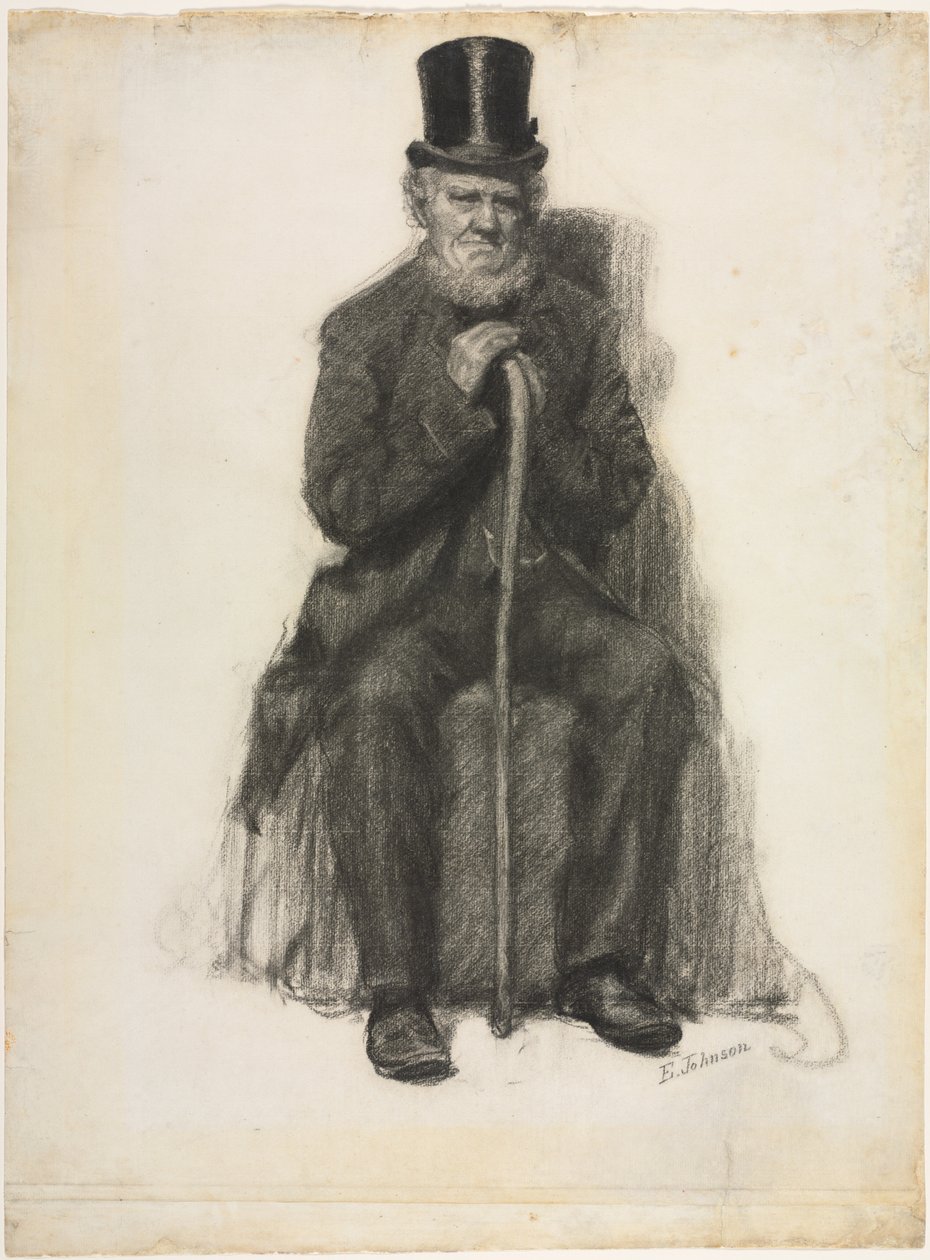 Tutkimus vanhasta miehestä Mahdollisesti tutkielma Peter Folgerin muotokuvaa varten, n. 1886. tekijältä Eastman Johnson