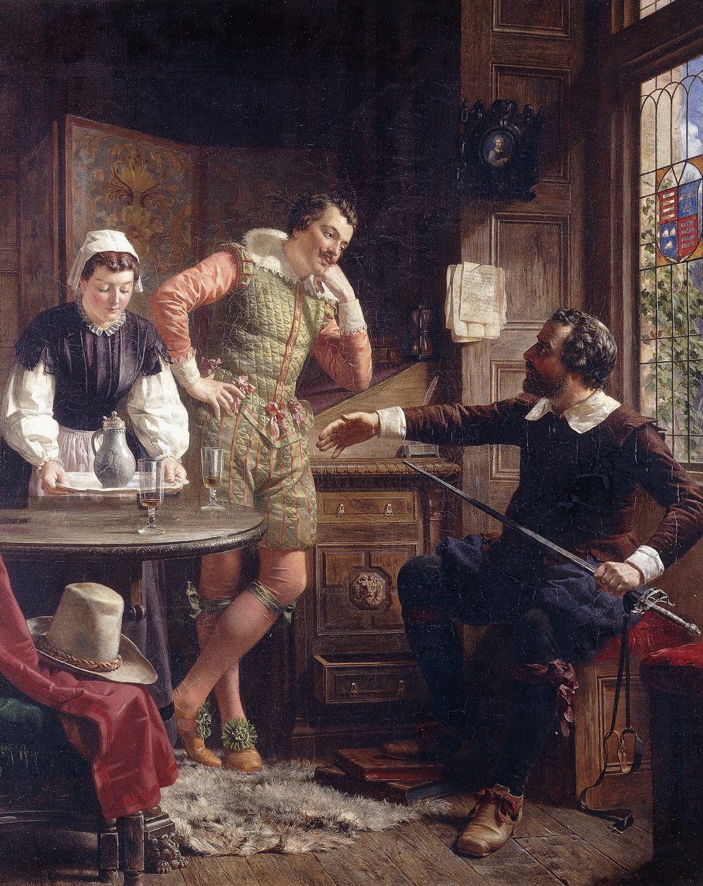 Ben Jonson kuvailee kaksintaisteluaan Drummondille Hawthorndenissa, tekijältä Ebenezer Crawford