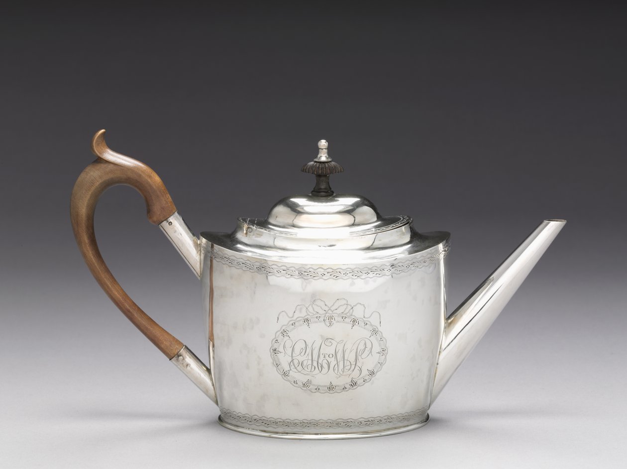 Teekannu, 1790-1810 tekijältä Ebenezer Moulton
