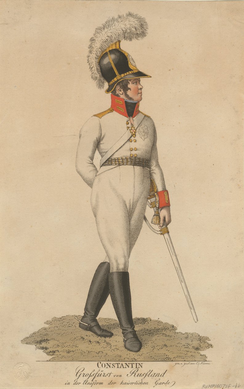 Venäjän suurruhtinas Konstantin Pavlovitšin muotokuva 1779-1831, 1807 tekijältä Eberhard Siegfried Henne