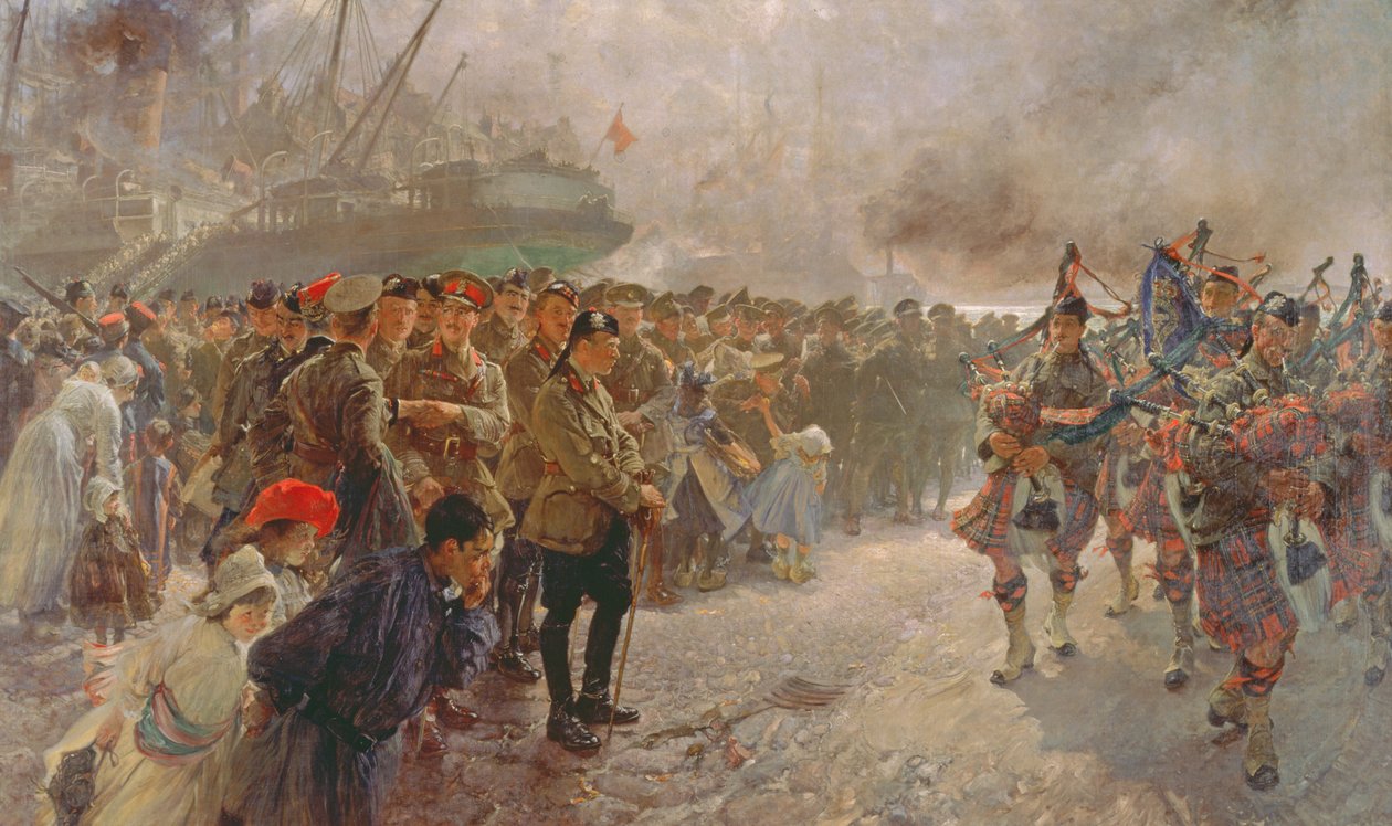 Ensimmäisen kanadalaisen divisioonan maihinnousu St. Nazairessa, 1915 tekijältä Edgar Bundy