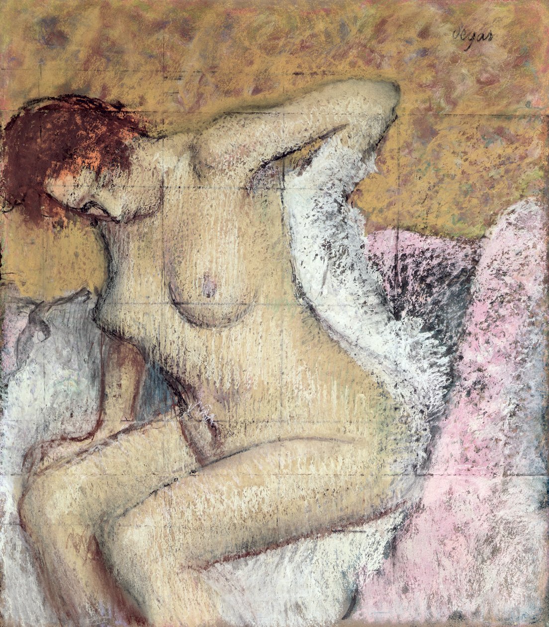 Kylvyn jälkeen (pastelli ja guassi paperilla) tekijältä Edgar Degas