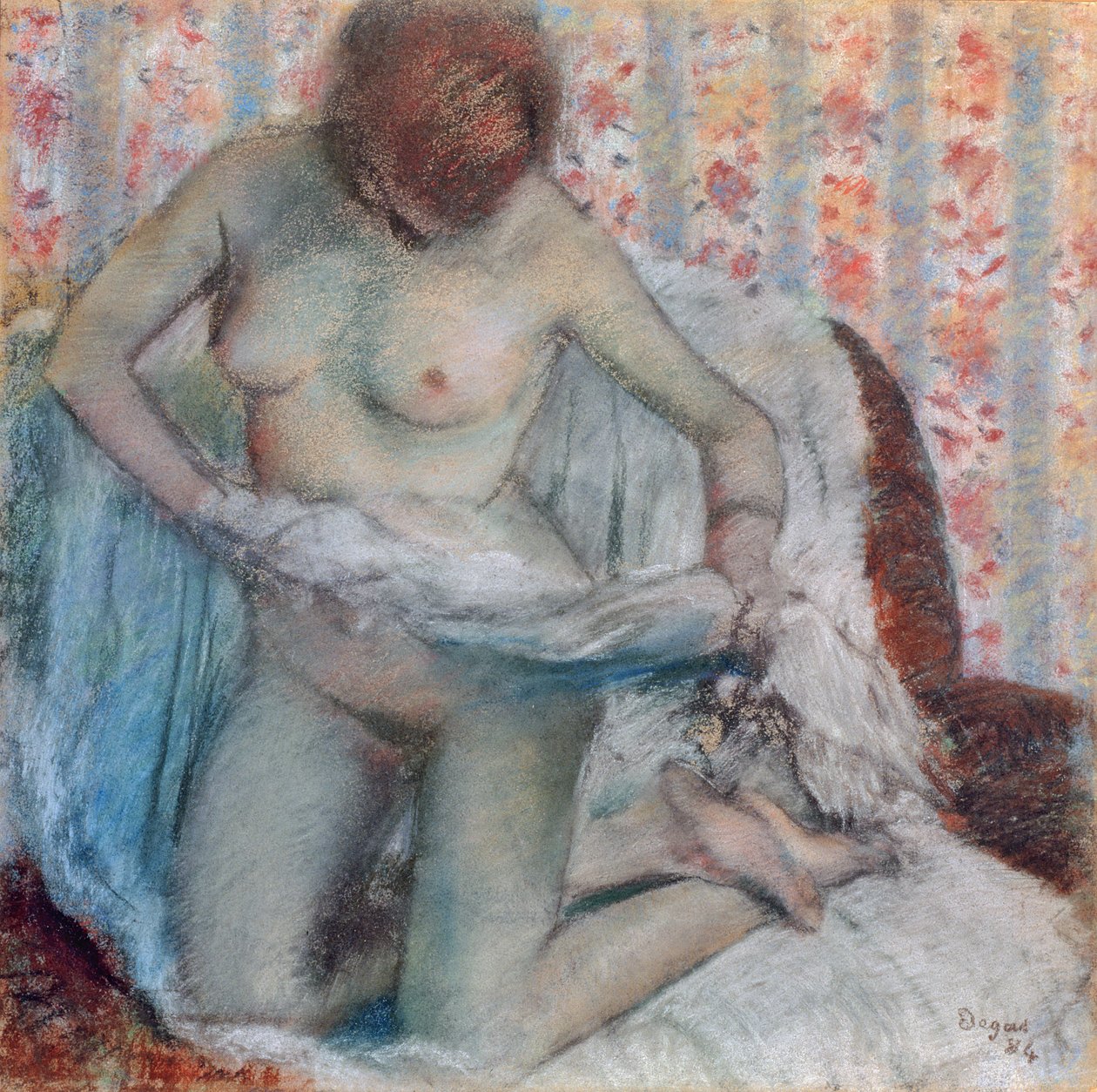 Kylvyn jälkeen, 1884 (pastelli paperille) tekijältä Edgar Degas