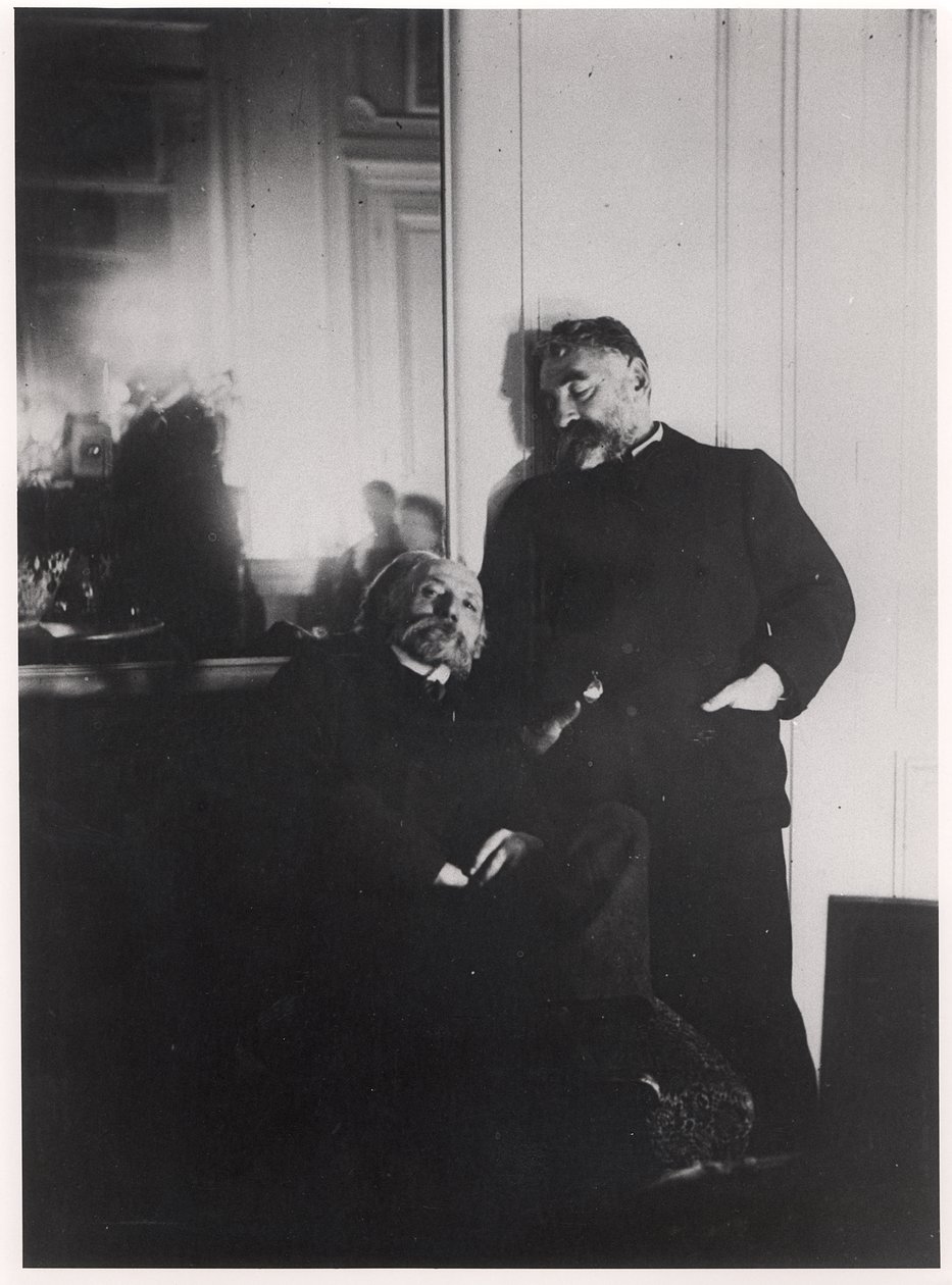 Auguste Renoir (1841-1919) ja Stephane Mallarme (1842-98). tekijältä Edgar Degas