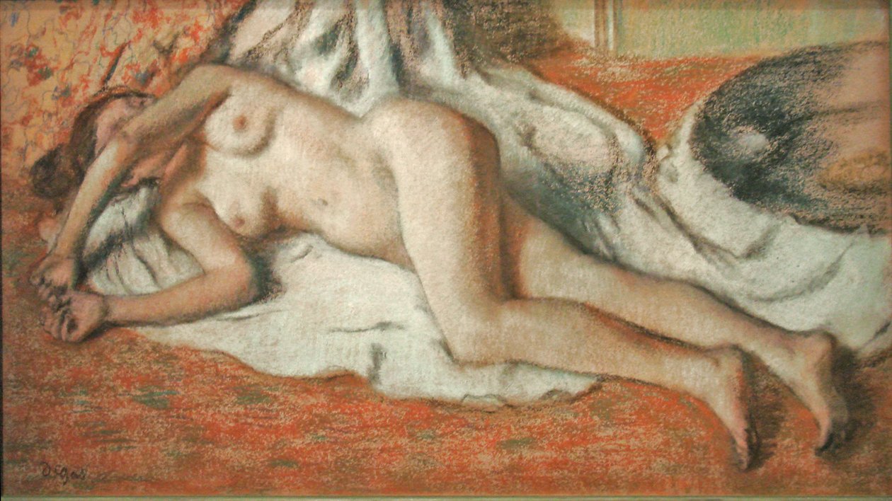 Baigneuse allongée tekijältä Edgar Degas