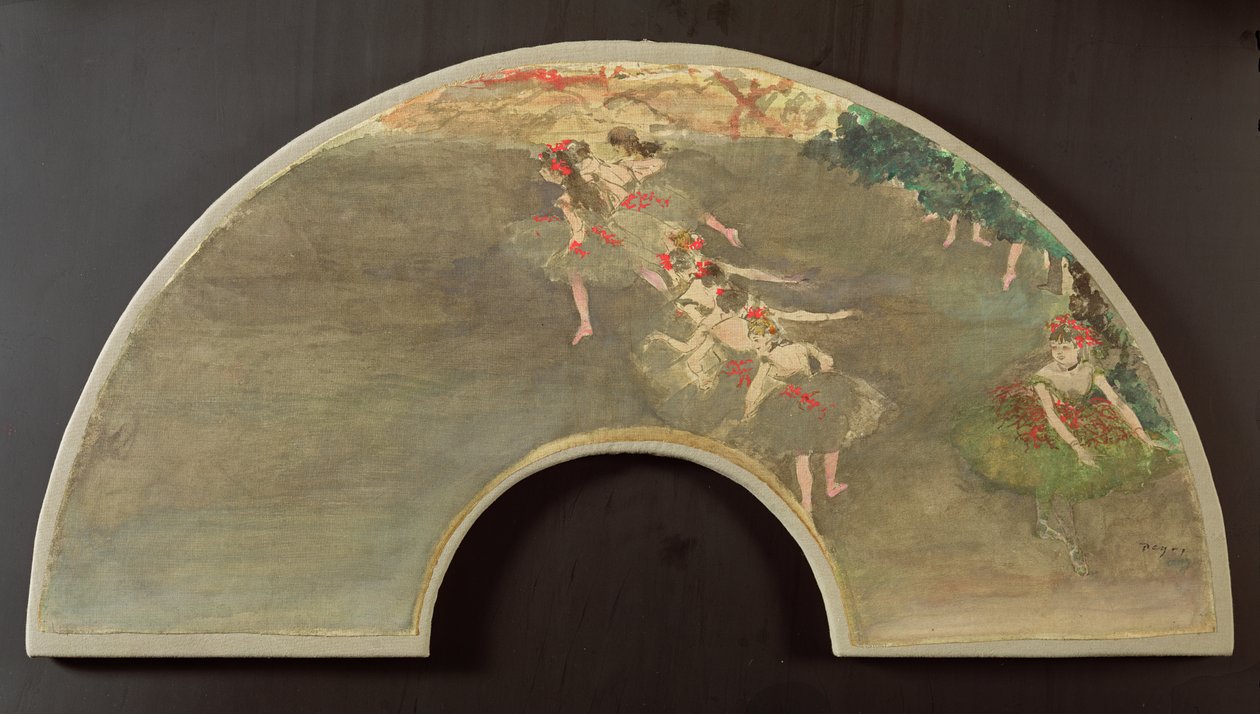 Balettitanssijat, suunnittelu fanille (guassi kankaalle) tekijältä Edgar Degas