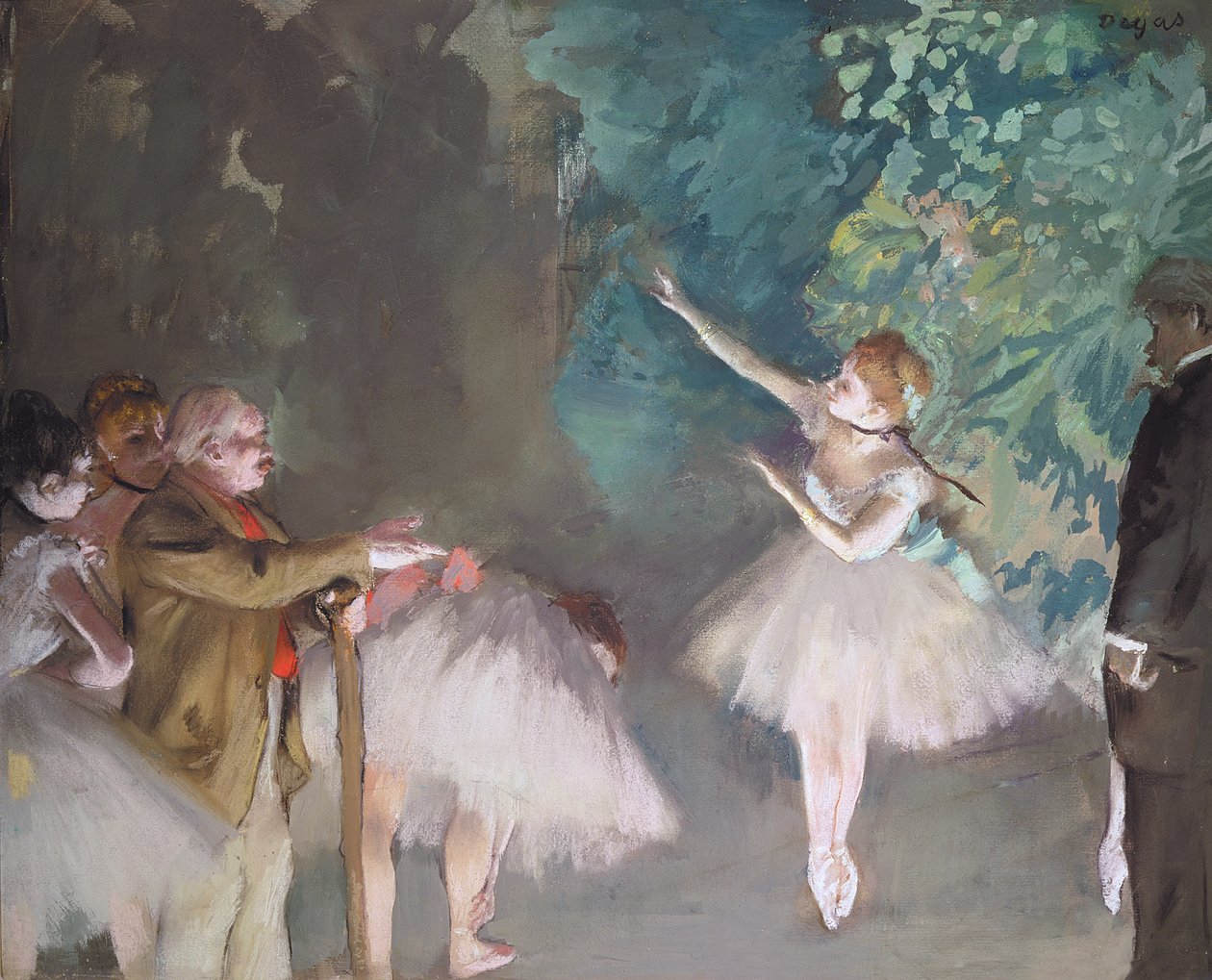 Balettiharjoitus (pastelli ja öljy) tekijältä Edgar Degas