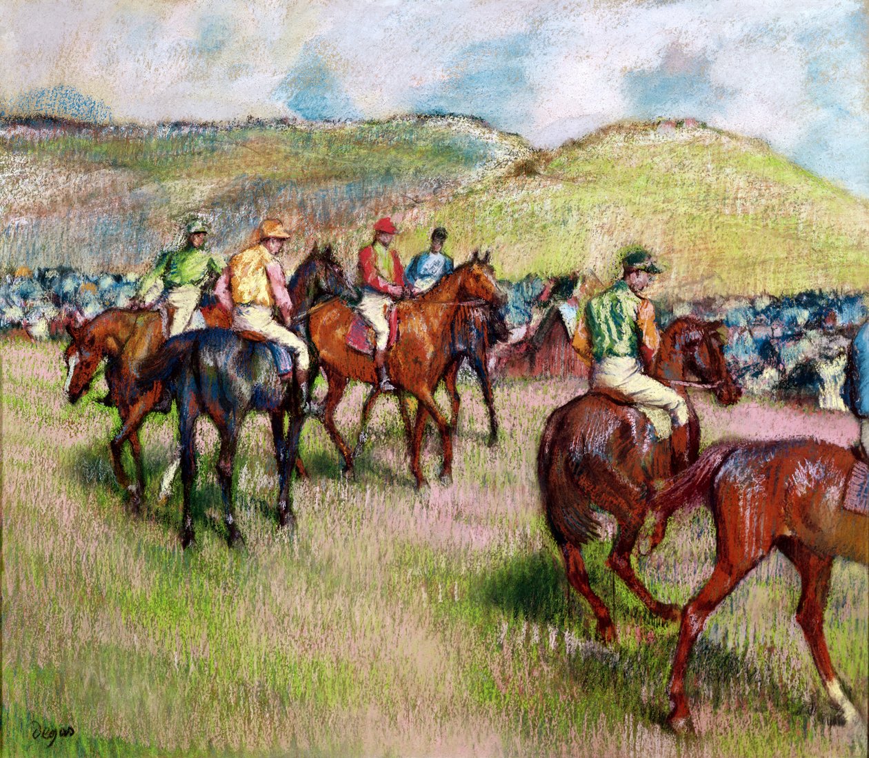 Ennen kilpailua, n. 1893 (pastelli) tekijältä Edgar Degas