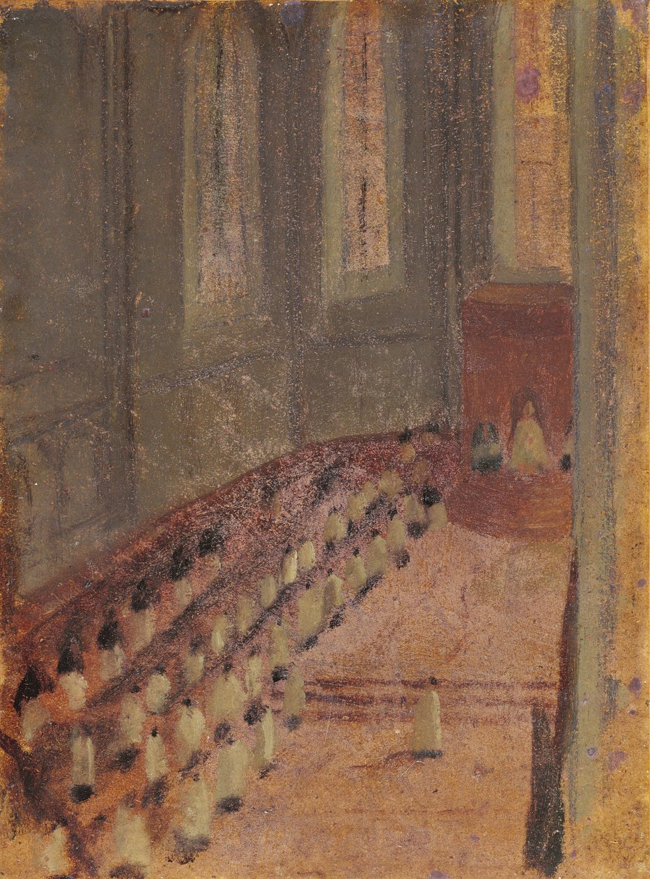 Vihkimisseremonia Lyonin katedraalissa (öljy paperille maroufle kankaalle) tekijältä Edgar Degas