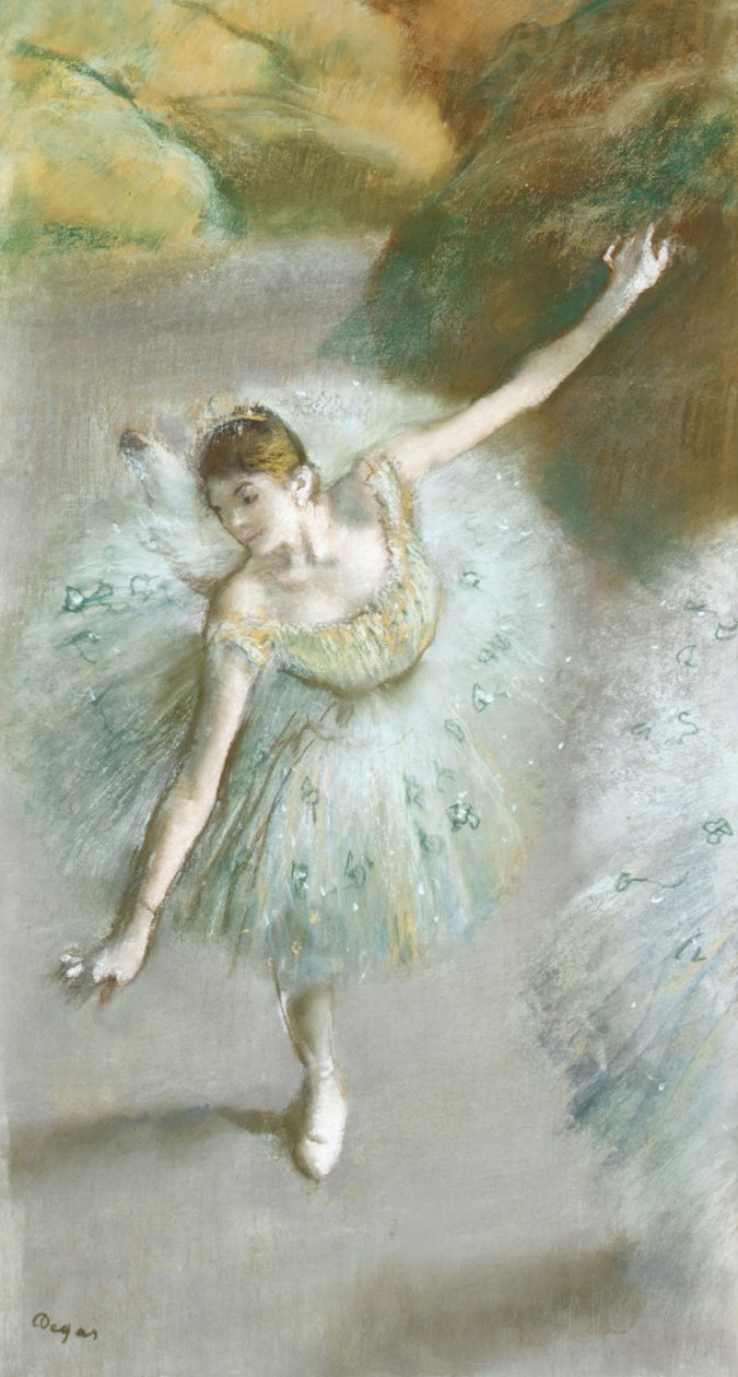 Tanssija vihreässä, n. 1883 tekijältä Edgar Degas