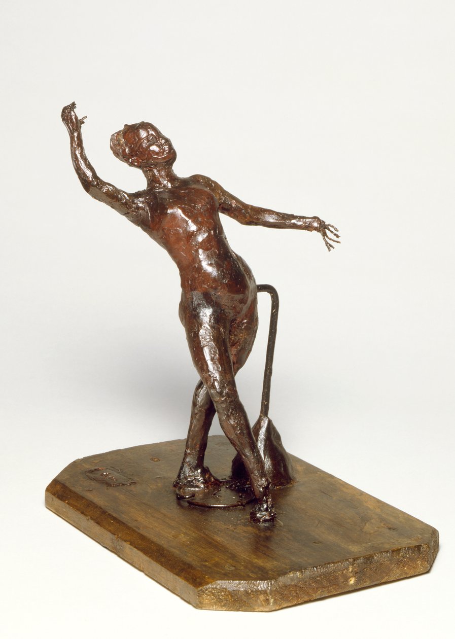 Tanssija tamburiinilla, n. 1895 (ruskea vaha) tekijältä Edgar Degas