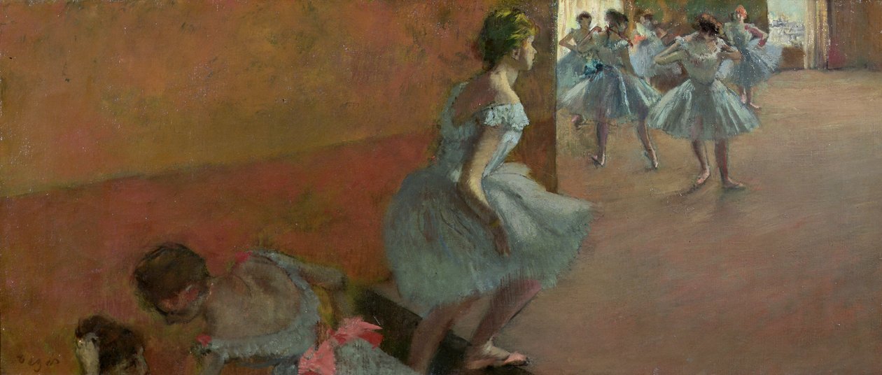 Portaikkoa nousevat tanssijat, n. 1886-88 tekijältä Edgar Degas