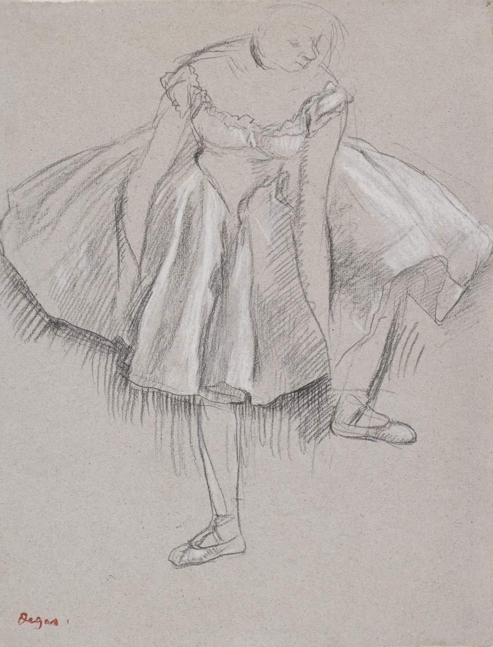 Tanssija säätää tohveliaan tekijältä Edgar Degas