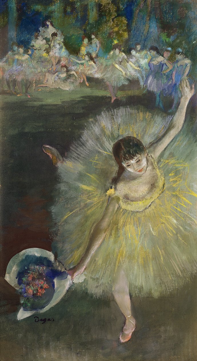 Arabeskin loppu, 1877 (öljy ja pastelli kankaalle) tekijältä Edgar Degas
