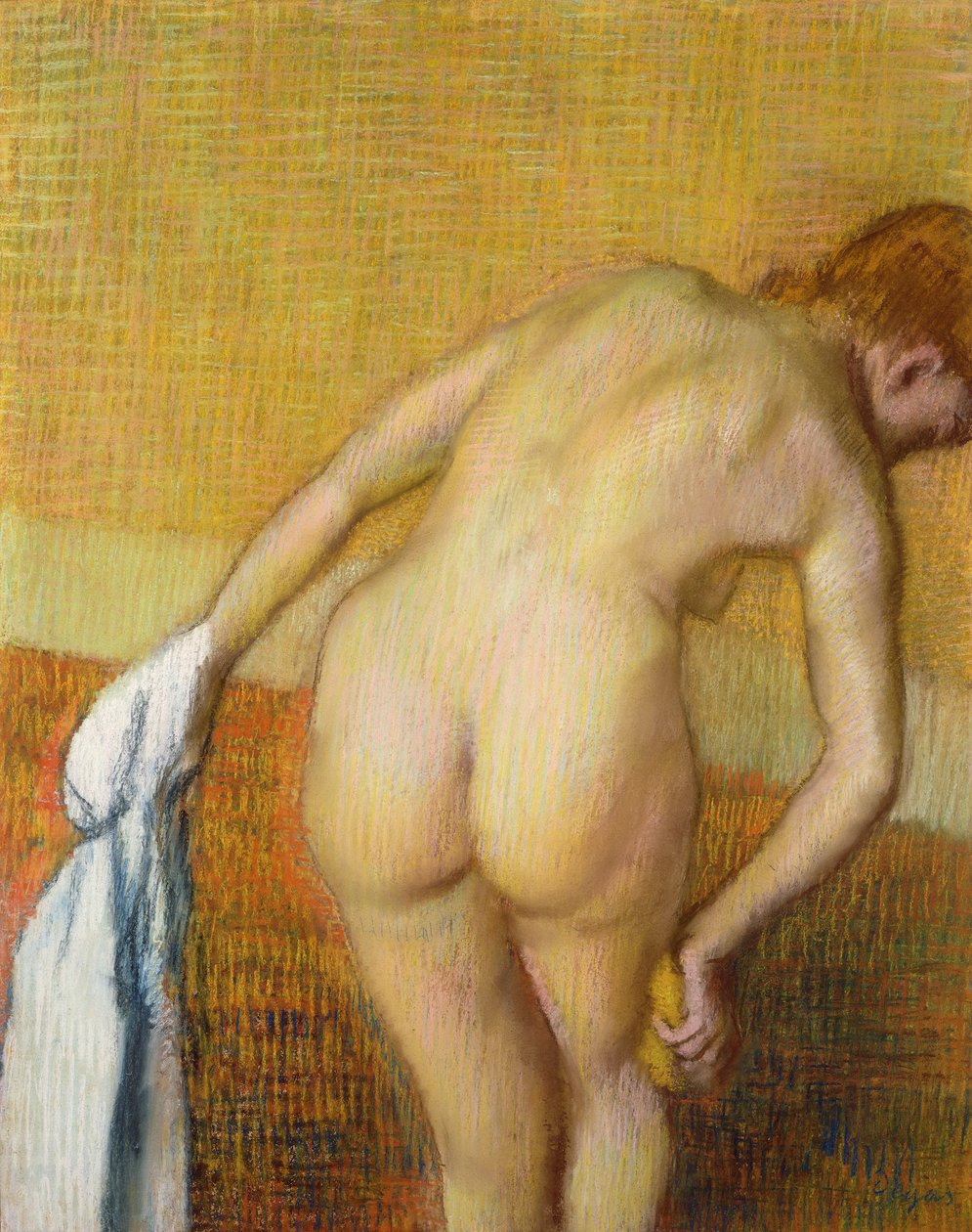 Nainen kylvyssä, 1886 (pastelli paperille) tekijältä Edgar Degas