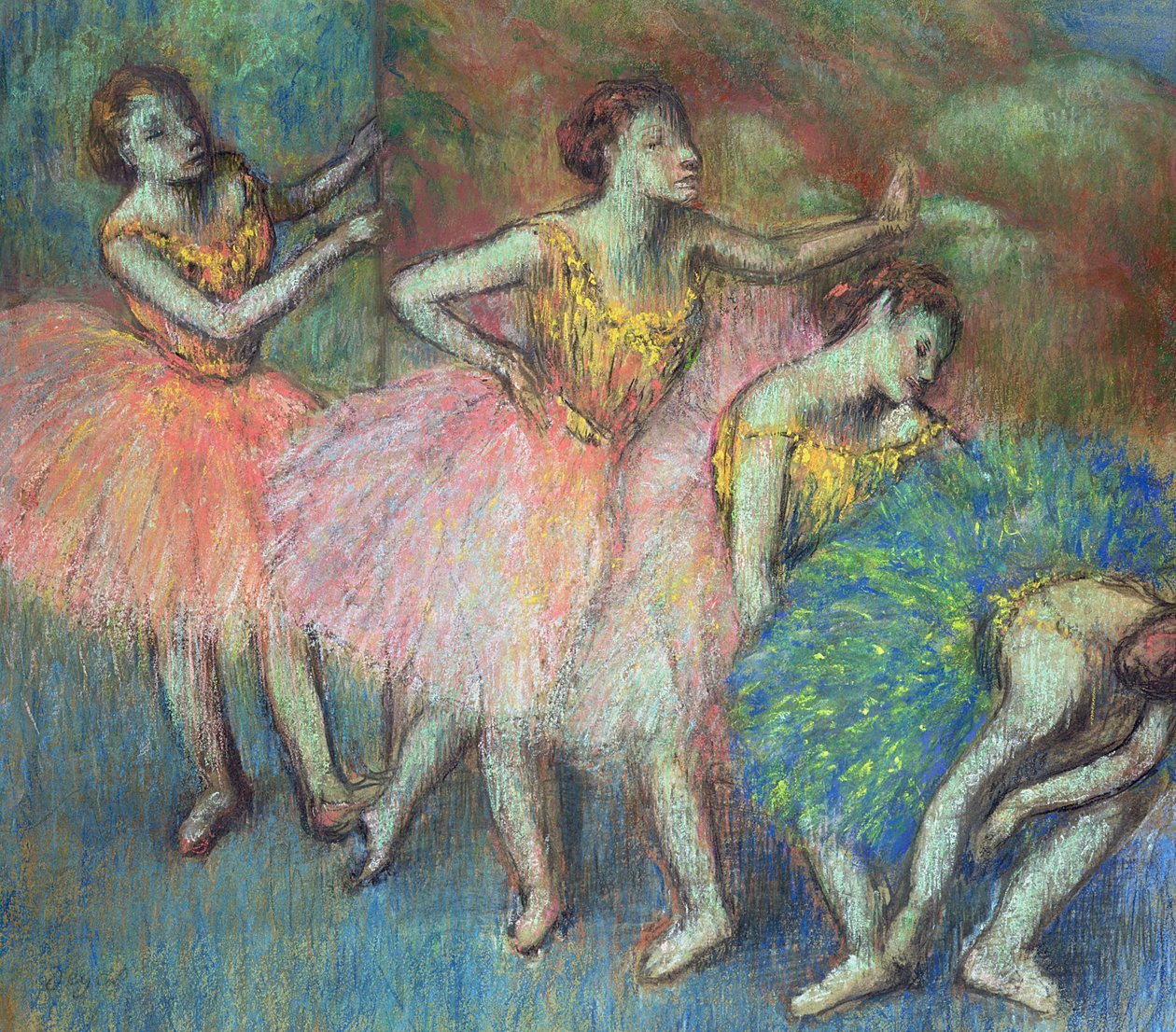 Neljä tanssijaa, 1903 (pastelli) tekijältä Edgar Degas