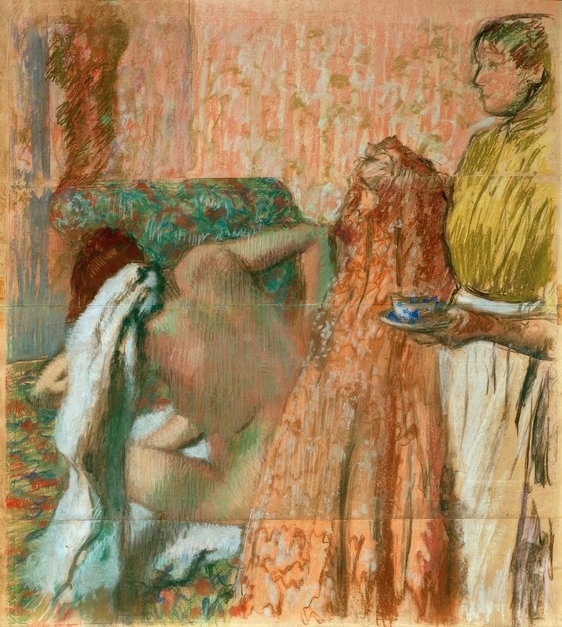 Aamiainen kylvyn jälkeen tekijältä Edgar Degas