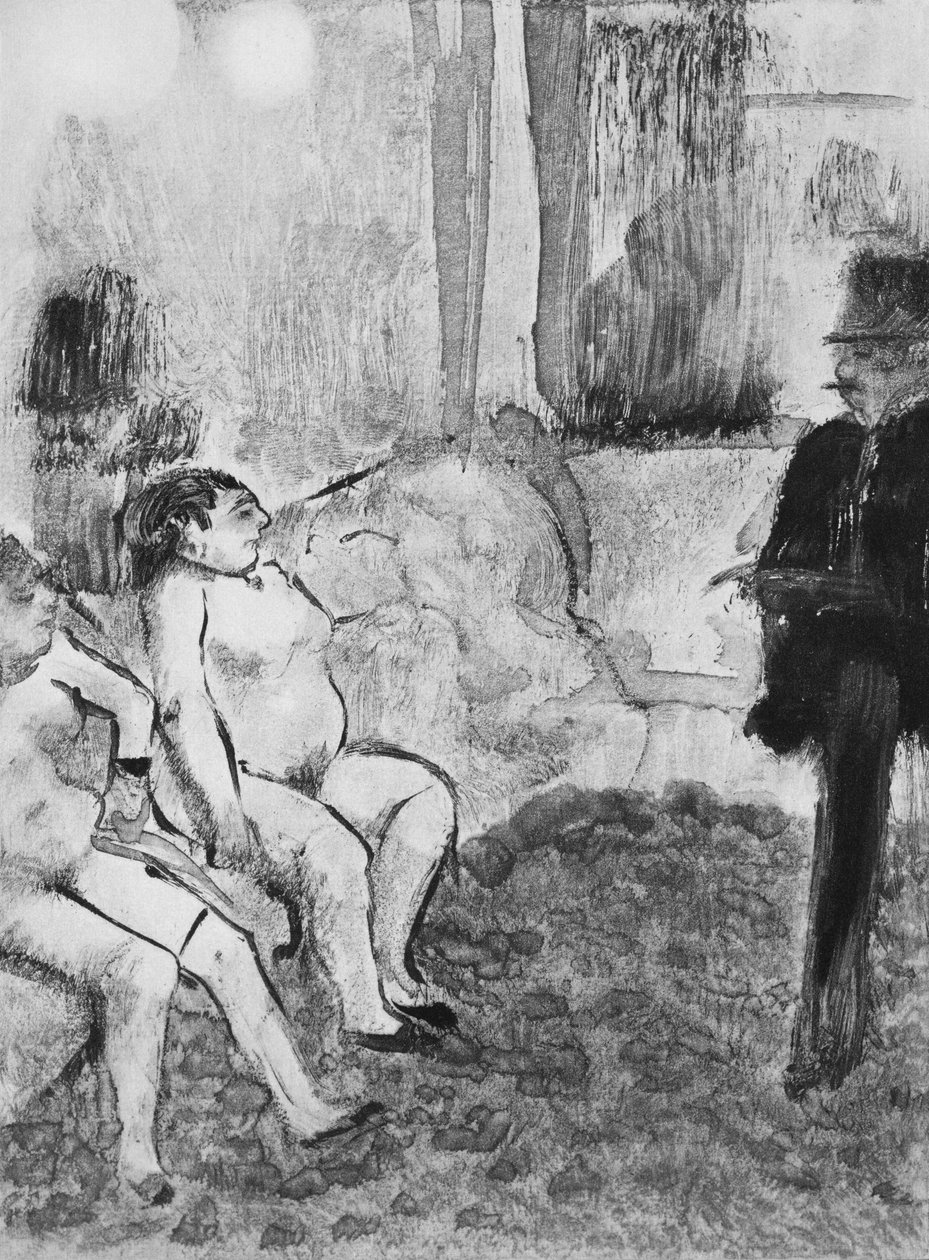 Kuvitus Guy de Maupassantin (1850-93) La Maison Tellieristä, kaivertanut Maurice Potin, 1933 tekijältä Edgar Degas