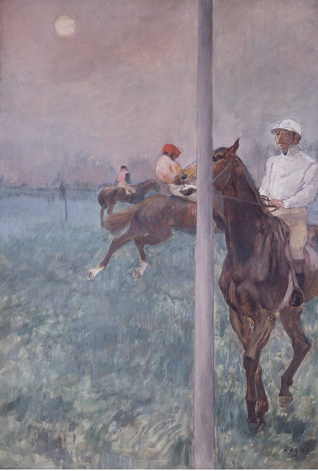 Jockeys ennen kilpailua tekijältä Edgar Degas