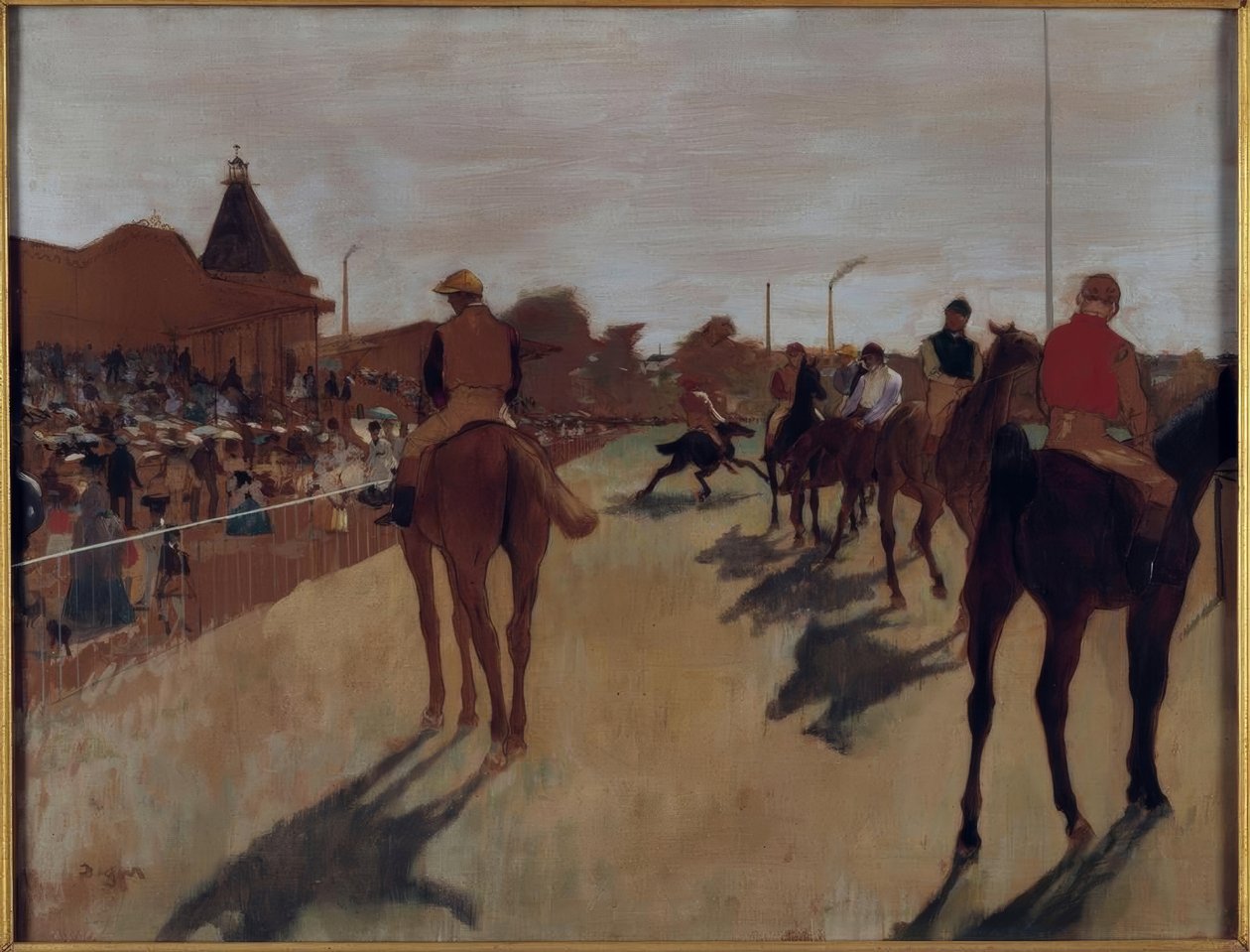 Le défilé, dit aussi Chevaux de course devant les tribunes tekijältä Edgar Degas