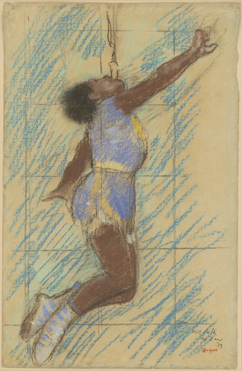 Neiti Lala Fernando Circusissa, 1879 (pastelliväri haalistunut sinisellä paperilla) tekijältä Edgar Degas