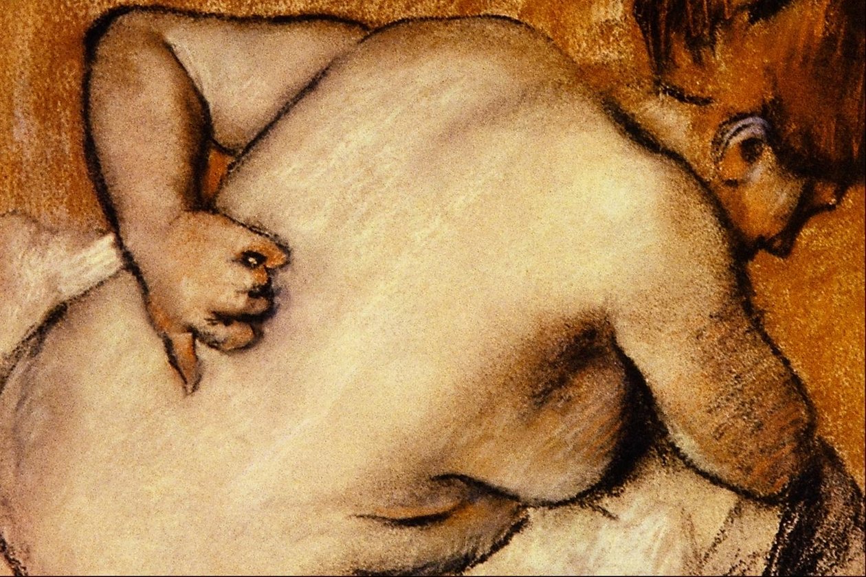 Alaston raapiminen hänen selkänsä tekijältä Edgar Degas